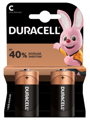 Батарейка щелочная Duracell LR14-2BL / C, 1,5V (2 шт)