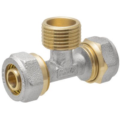 Тройник обжимной с переходом на наружную резьбу MPF (MasterProf) ИС.072569, 16х1/2" купить в отделе магазина Экономстрой