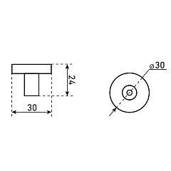 Ручка-кнопка мебельная StahlBuro AP2401, 2 шт, W матовый белый хром