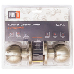Ручка защелка Punto DK672/BL SN-BK (фик.) матовый никель