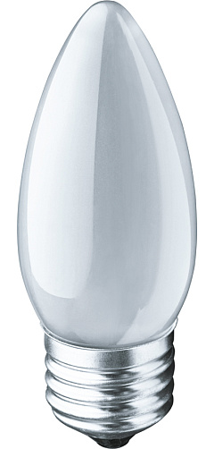 Лампа накаливания Navigator NI-B-60-230-E27-FR свеча матовая B35 60W E27 640lm 3000К, 94327