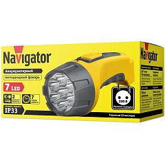 Фонарь светодиодный Navigator, NPT-CP04-ACCU, 7 LED, аккумуляторный, пластик