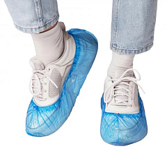 Бахилы одноразовые полиэтиленовые EleGreen Стандарт Лайт, 2,4 гр, синие