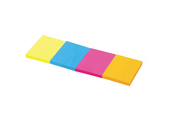 Блок самоклеящийся (стикеры) STAFF, НЕОНОВЫЙ, 38х51 мм, 50 листов, НАБОР 4 штуки, ассорти, 129347