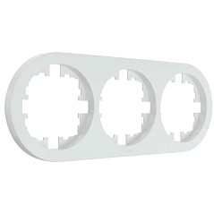 Рамка 3-местная круглая Lezard Osen, белая, 744-0200-148