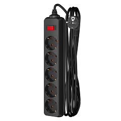 Сетевой фильтр Фотон SP 10-35ES с выключателем и заземлением, 10А, 3 м, 5 розеток, черный