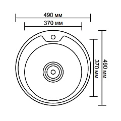 Мойка врезная Ledeme нержавеющая сталь, 490x490 мм, 0,8 мм, с сифоном, 3 1/2"