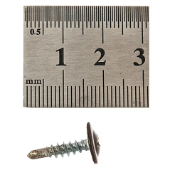 Саморез по металлу с прессшайбой со сверлом RAL 8017, темно-коричневый, 4,2x16 мм (35 шт)