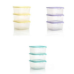 Комплект контейнеров СВЧ квадро Каскад-2, 1 л (3 шт)