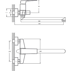 Смеситель для ванны и душа Rush Thira TR3635-51 с длинным поворотным изливом, хром, однорычажный