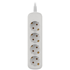 Удлинитель бытовой с заземлением Эра, Greenline, 4 гнезда, ПВС 3x1, 16A/3500Вт, 1,5 м