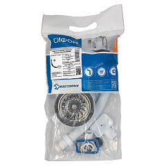 Выпуск универсальный MasterProf, 3 1/2", в сборе (с нержавеющей глубокой чашей, 2 перелива+заглушка для перелива)