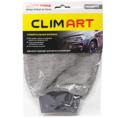 Варежка для мойки и полировки автомобиля ClimArt, &quot;Mitten Polish & Clean&quot;, из микрофибры, 15х25 см