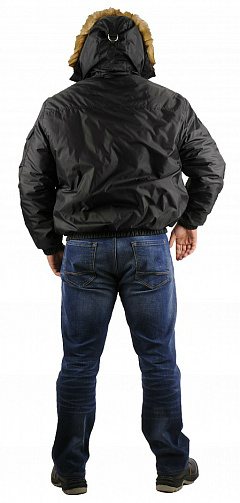 Куртка Аляска укороченная, мужская, чёрная, р.(48-50) 96-100/182-188