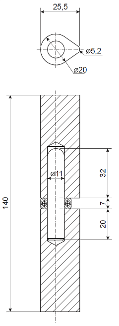 Петля для металлических дверей Apecs 140х20-B 00015573