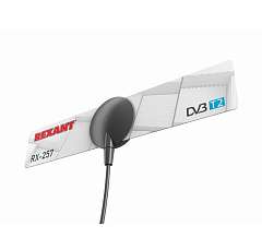 Антенна комнатная RX-257 для цифрового телевидения DVB-T2 на присоске, REXANT