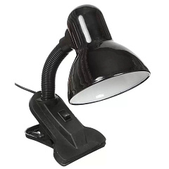Светильник настольный на прищепке Ultraflash UF-320P C02, E27, 60 Вт, черный