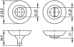 Ручка поворотная Punto BK6 TL SG/GP-4 матовое золото/золото 33237