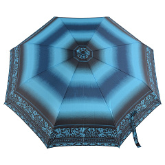 Зонт автоматический &quot;Градиент Орнамент&quot;, D = 98 см, черный/бирюзовый