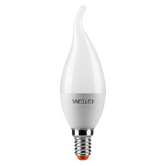 Лампа светодиодная Wolta LED С37 25YCD7.5E14 / E14, свеча на ветру, 7,5 Вт, 625lm 3000K