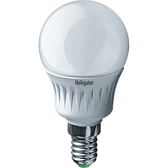 Лампа светодиодная Navigator 94 476 NLL-P-G45-5-230-2.7K-E14, шар, 5 Вт, 375lm, 2700К