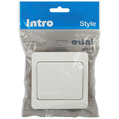 Выключатель Intro, Style, 10А-250В, IP20, СУ, 1 клавишный, белый