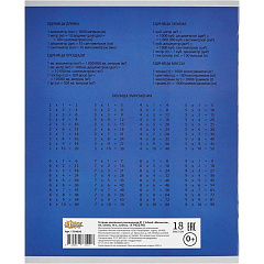 Тетрадь школьная №1 School, клетка, интенсив синий, А5, 18 л