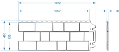 Фасадная панель Docke FELS 1052х425 мм (0,45 м2) арктик