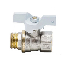 Кран шаровой латунный, ручка бабочка, внутренняя-наружная резьба, Aquasfera Standard 107-5152, PN30, 3/4"