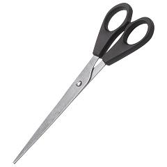 Ножницы 165 мм, чёрные, ПВХ чехол с европодвесом, Staff Basic 235459