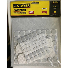 Набор самоклеящихся накладок на мебельные ножки Stayer Comfor, белые (125 шт)