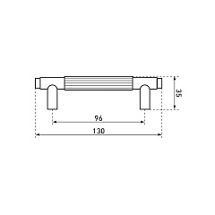 Ручка-скоба мебельная StahlBuro AP2309-96, 2 шт, CP хром