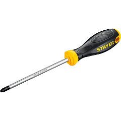 Отвертка крестовая Stayer, двухкомпонентная рукоятка, магнитный наконечник, PH3x150 мм
