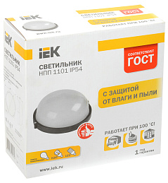 Светильник IP54 100W E27 IEK НПП1101, белый, круглый, LNPP0-1101-1-100-K01