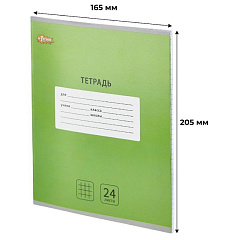 Тетрадь школьная Интенсив Зеленый, А5, 24 листа, клетка