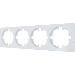 Рамка 4-местная квадратная Lezard Osen, белая, 743-0200-149