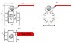 Кран шаровой, стальная рукоятка, внутренняя-внутренняя резьба, Valtec Base VT.214.N.09, 2&quot;