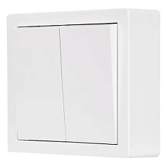 Выключатель 2- клавишный  Lezard Leto, белый