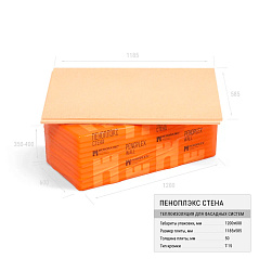 Экструдированный пенополистирол XPS Пеноплэкс Стена 50х585х1185 мм, 4,85 м² (7 плит)