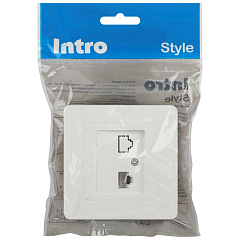 Розетка Intro, Style, информационная, RJ45, СУ, белый