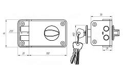 Замок накладной Зенит ЗН1-3-1 (бронза)