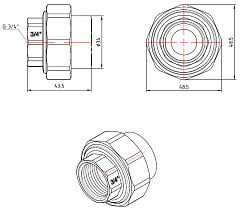 Соединитель PP-R разъемный с переходом на внутреннюю резьбу, Valtec VTp.762.02505, 25х3/4"