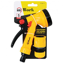 Пистолет для полива InWork, с муфтой, 5 режимов, 1/2"