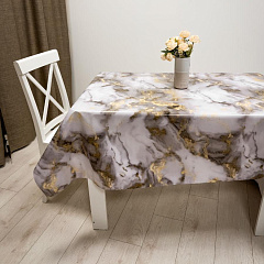 Клеенка Mirror, ПВХ, на нетканной основе, 140 см, Белый мрамор