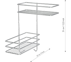 Полка для ванной комнаты и кухни Fora, Optima, угловая, двойная, 23х23х31 см