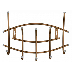 Вешалка настенная "Ника-Премиум", металлическая, 5 крючков, 440х300х85 мм