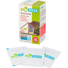 Биоактиватор для септиков и автономных канализаций Biosreda, 300 гр (12 пакетиков по 25 гр)