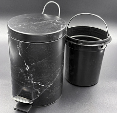 Ведро для мусора, черный мрамор, 3 л