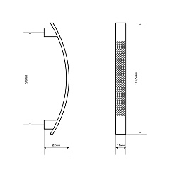 Ручка-скоба мебельная StahlBuro A345-96, 2 шт, SN сатин