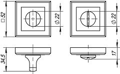 Ручка поворотная Punto BK6 QL GR/CP-23 графит/хром 36997